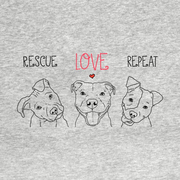 Rescue Love Repeat Dog Pit Bull Drawings, Dog Rescue Pittie by sockdogs